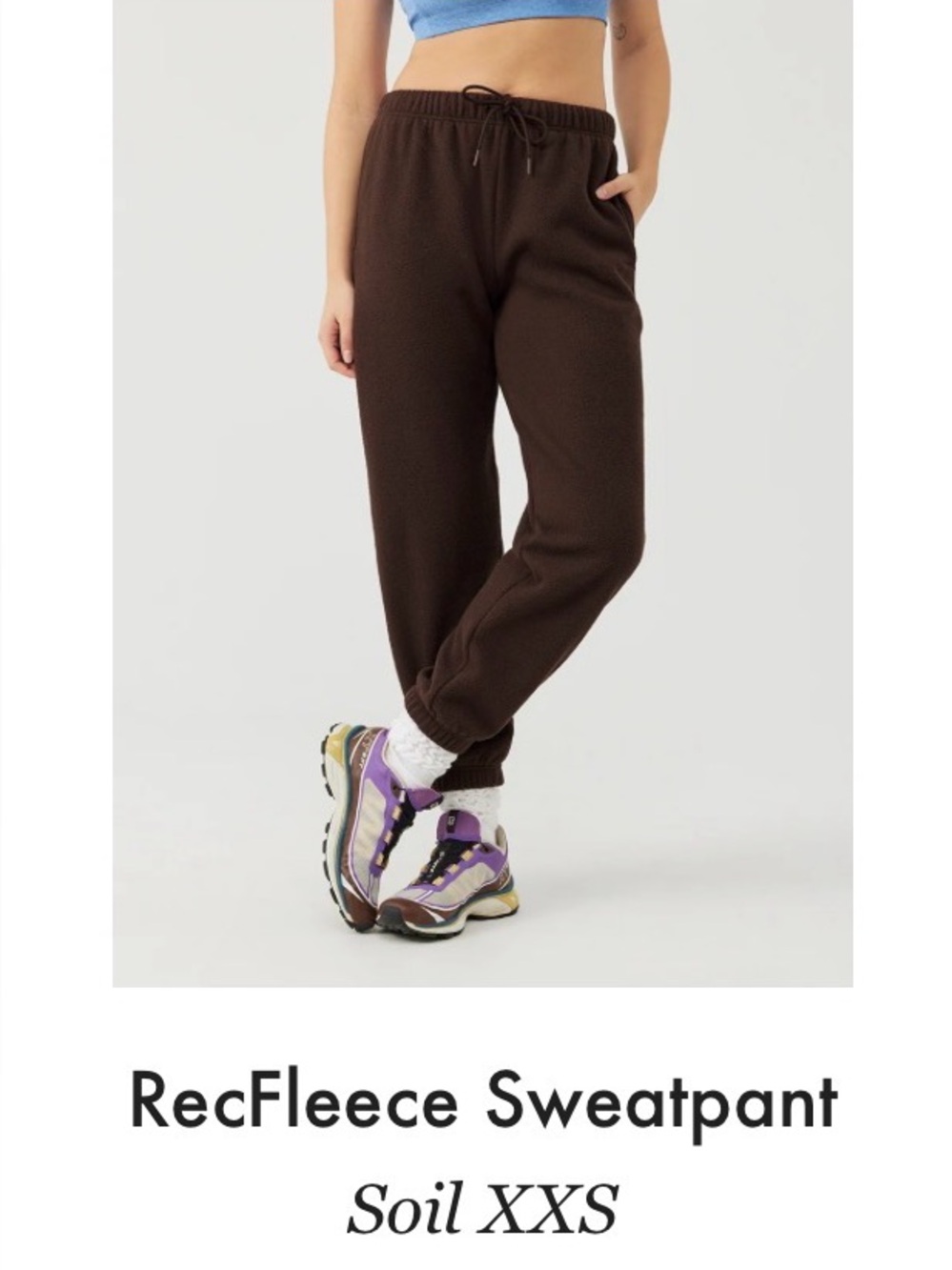 Outdoor Voices RecFleece Sweatpants Soil Brown XXS Cozy Fall Winter Activewear